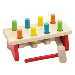 Sortator cu ciocan Viga Toys Pound a Peg 59719 (Red/Wood)