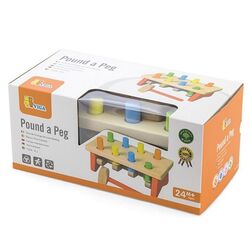 Sortator cu ciocan Viga Toys Pound a Peg 59719 (Red/Wood) Thumb