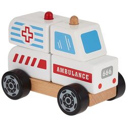 Constructor de blocuri Viga Toys Stacking Ambulance 50204