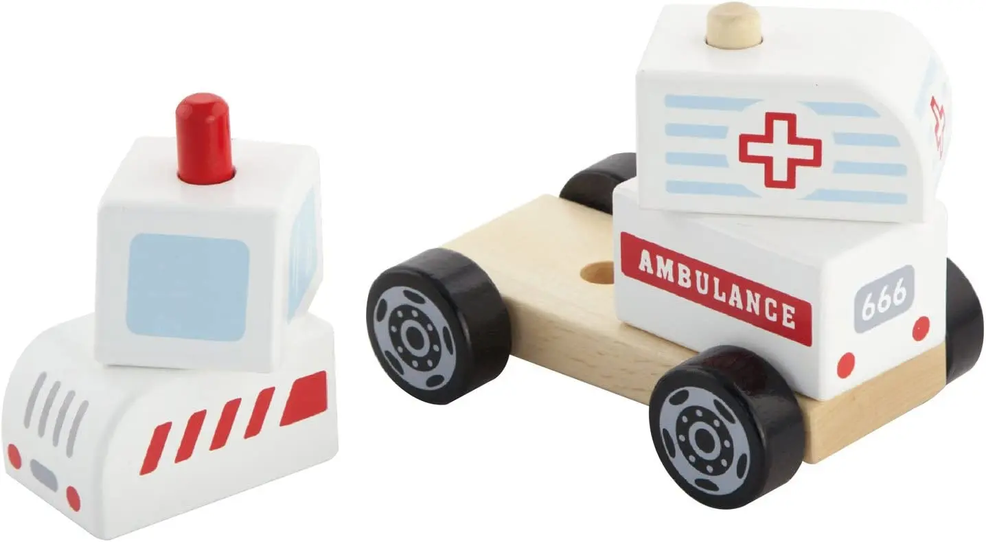 Constructor de blocuri Viga Toys Stacking Ambulance 50204 - 2