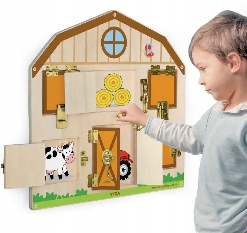 Tabla de dezvoltare de perete Viga Toys Open The Lock (Brown) - 3