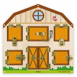 Tabla de dezvoltare de perete Viga Toys Open The Lock (Brown)