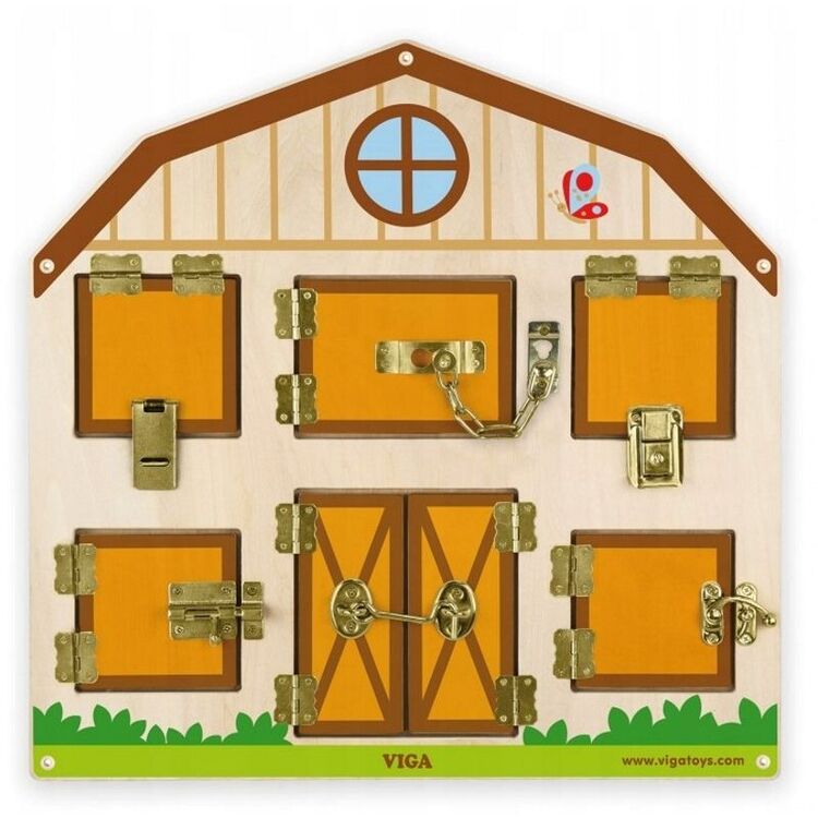 Бизиборд Viga Toys Open The Lock (Brown)