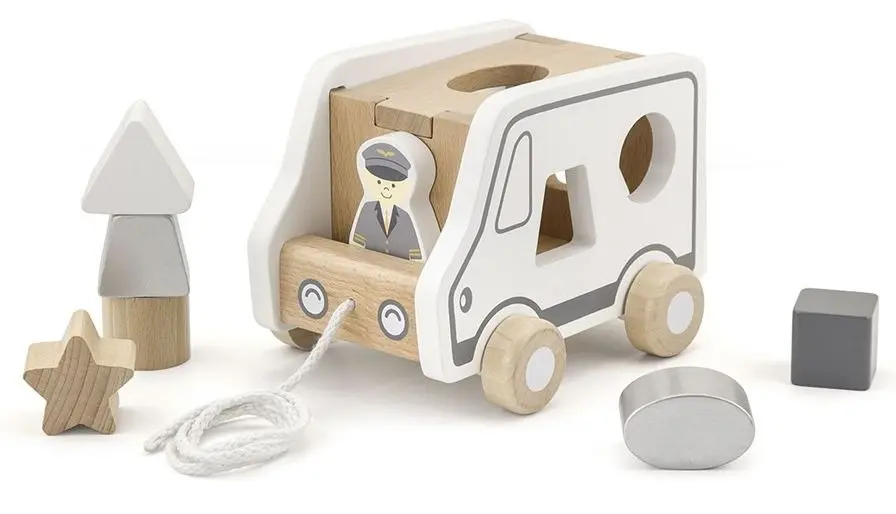 Sorter Viga Toys Sorting Truck 51612 (White/Natural)