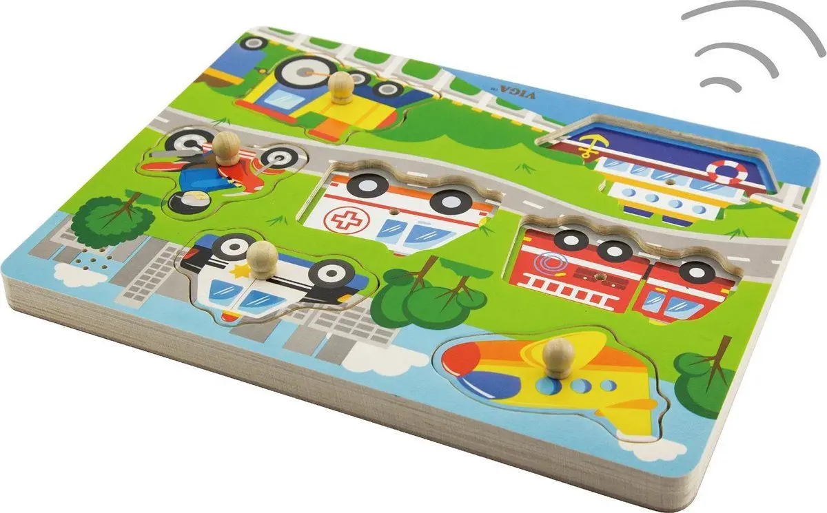 Puzzle Viga Sound Puzzle-Transportation 51274