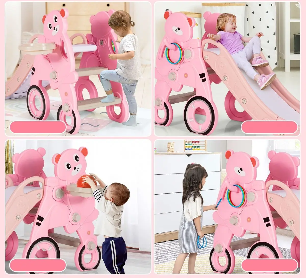 Детская горка Costway TS10006PI (Pink) - 5