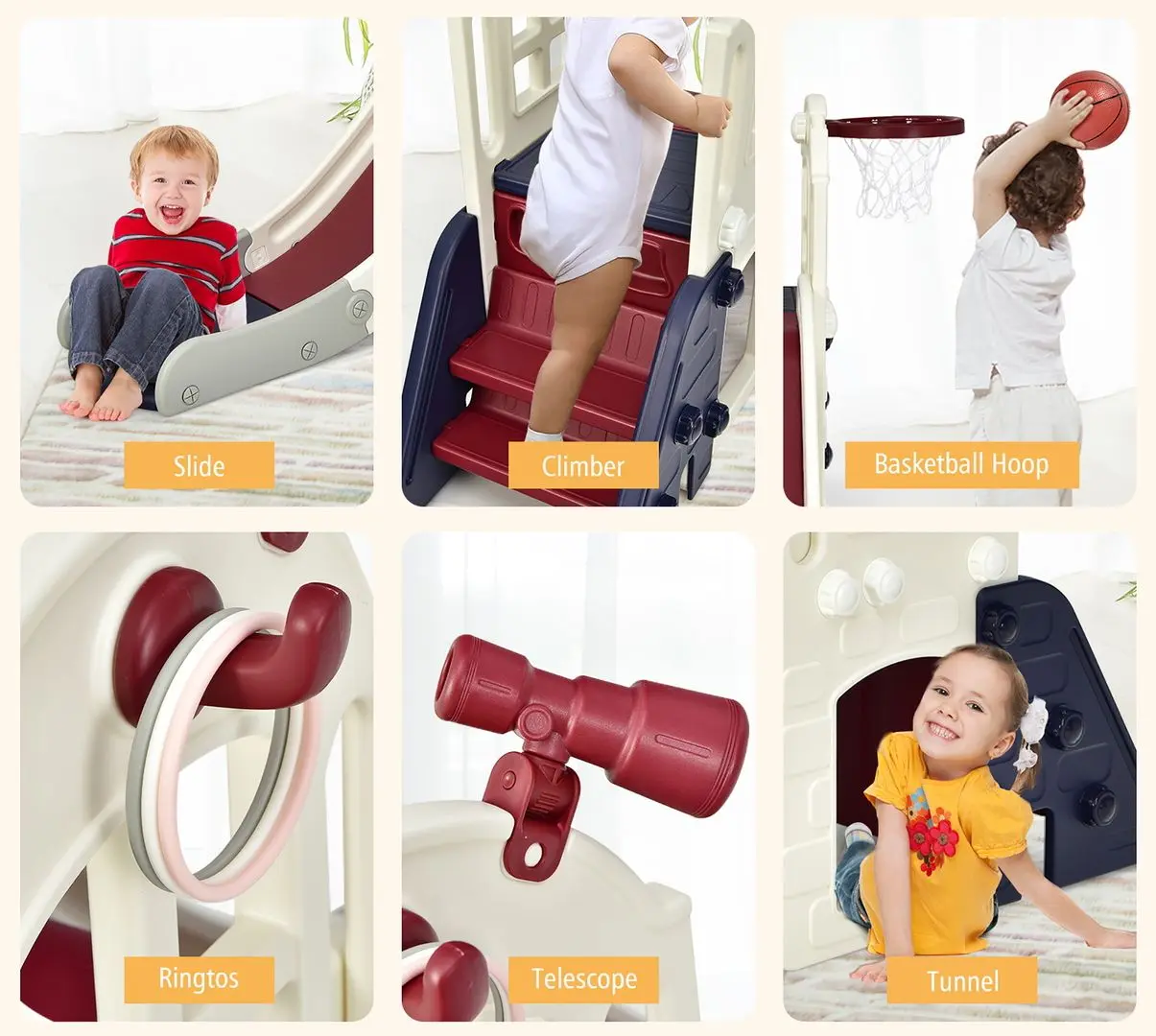 Детская горка Costway TS10024BL (Beige/Blue)