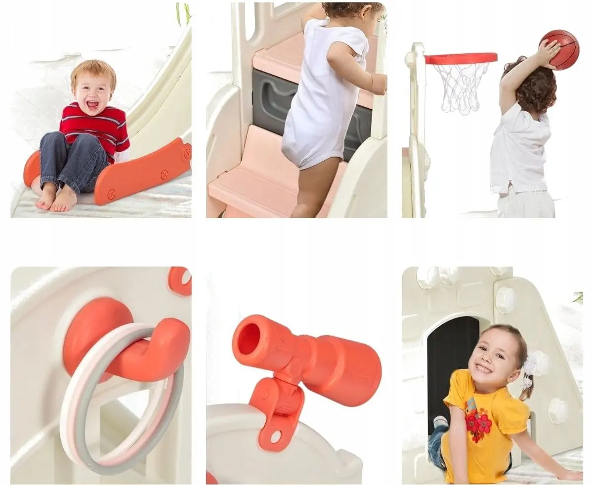 Детская горка Costway TS10024PI (White/Pink)