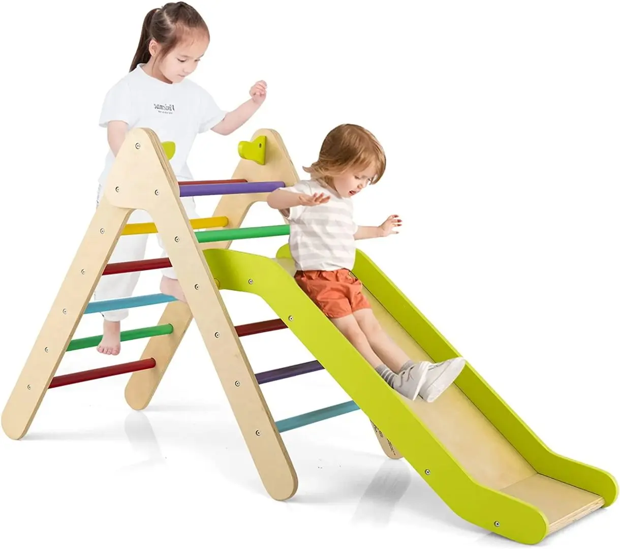 Детская горка Costway TS10051CL (Wood/Green) - 3