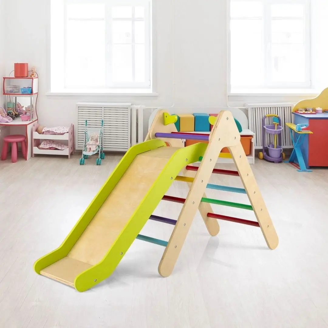Детская горка Costway TS10051CL (Wood/Green) - 4
