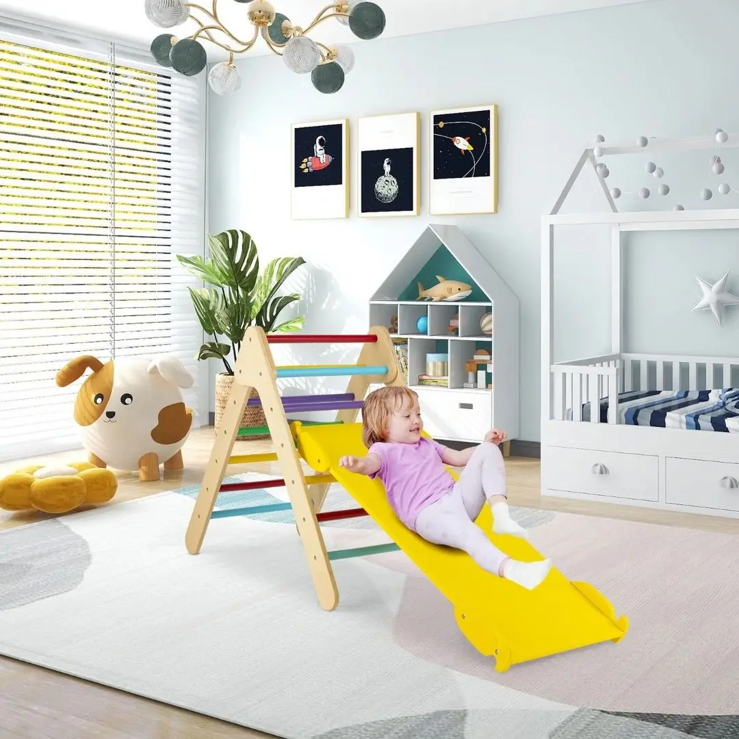 Детская горка Costway TS10053CL (Yellow/Wood) - 4