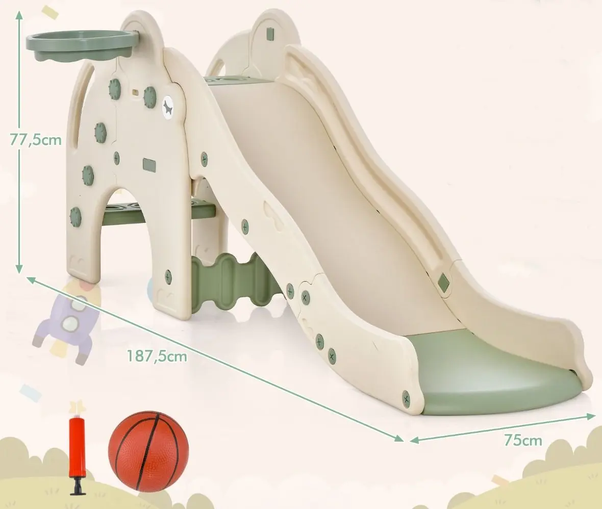Детская горка Costway TS10105GN (White/Green)