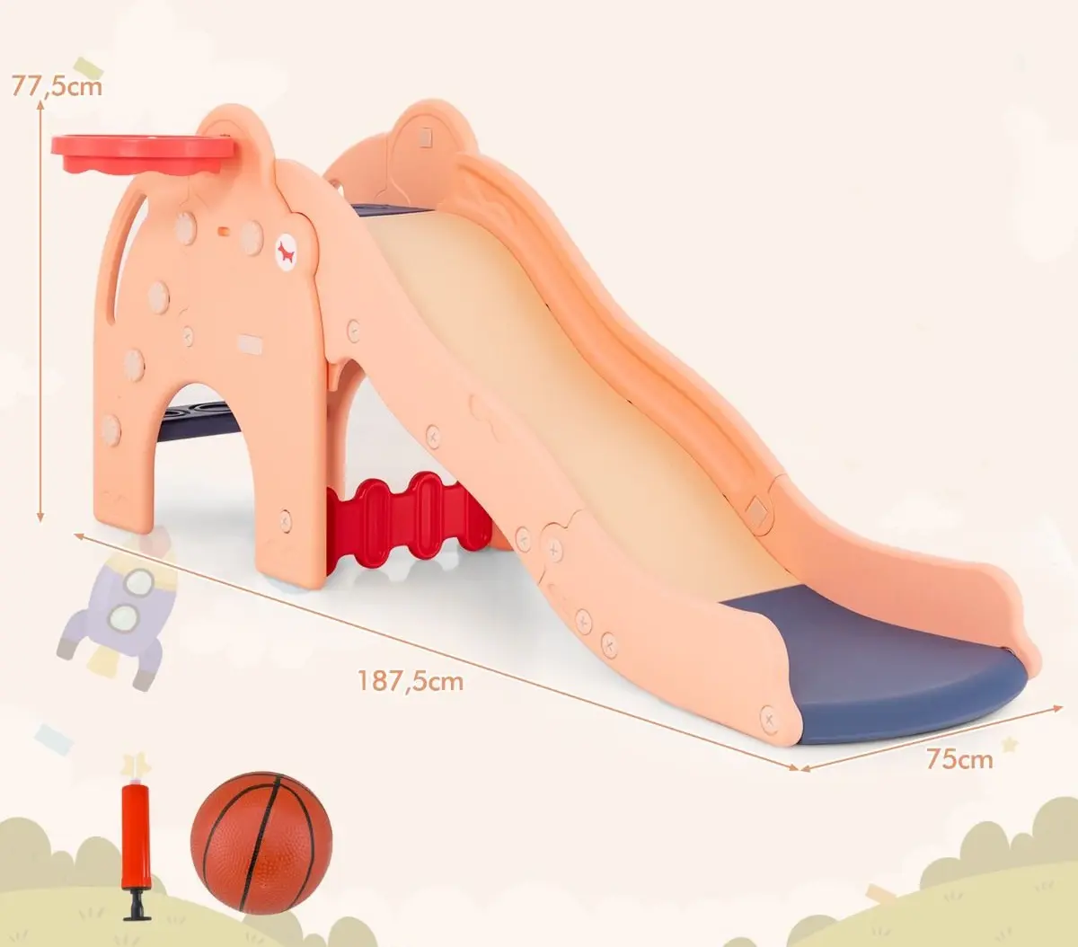 Tobogan pentru copii Costway TS10105PI (Pink/Blue)