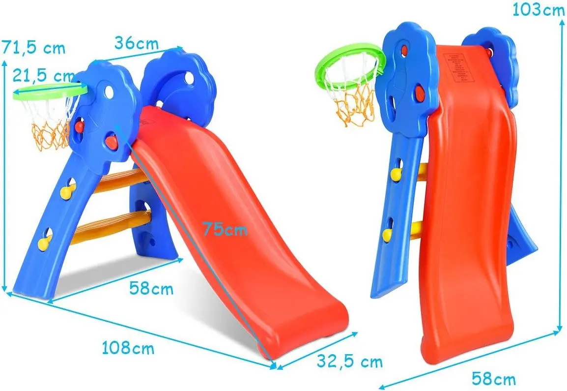 Детская горка Costway TY326361 (Red/Blue/Yellow) - 7