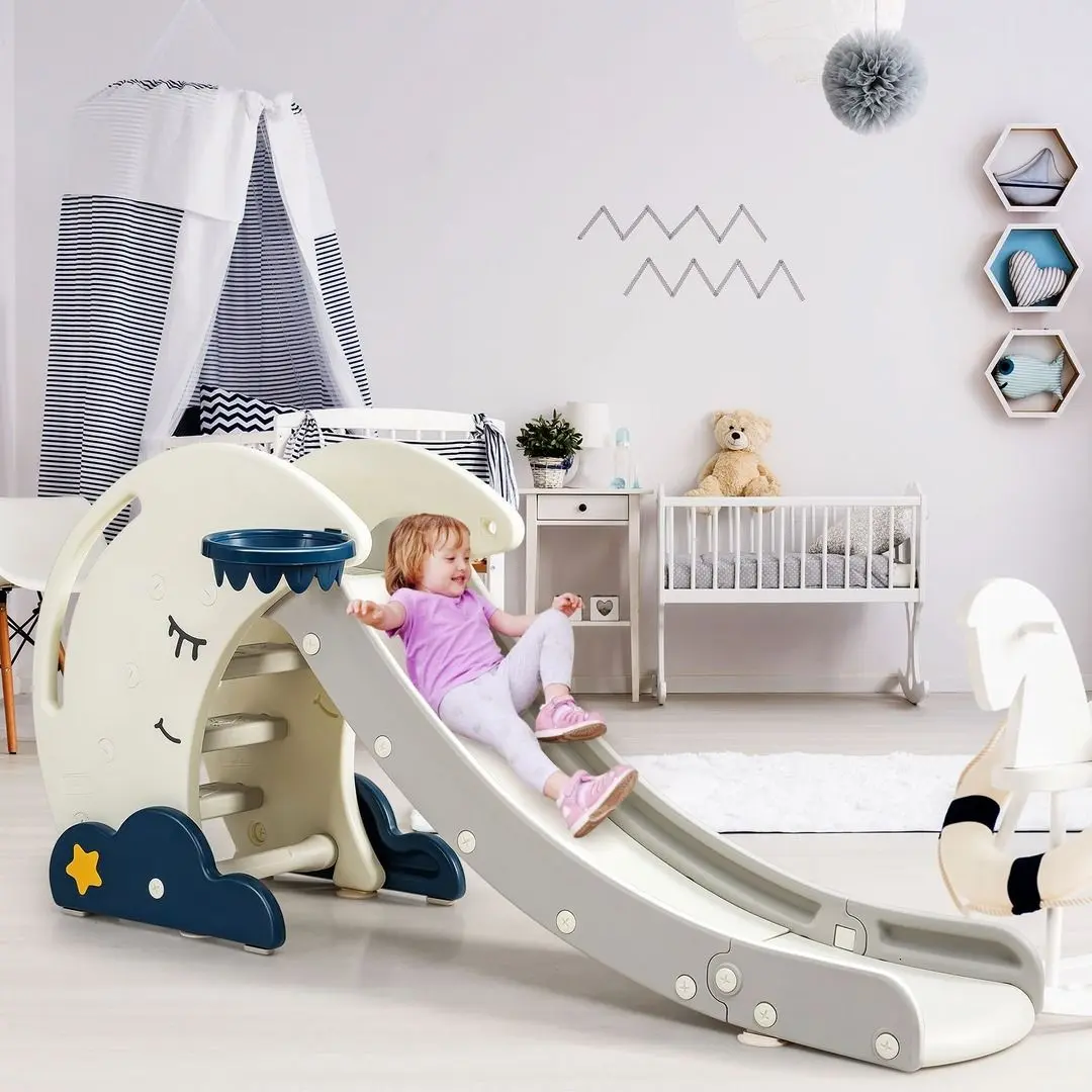 Детская горка Costway TY327946 (White/Blue) - 4