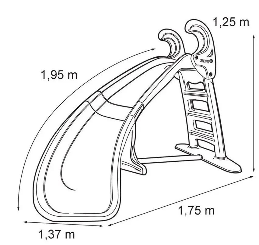 Детская горка Feber Curve Water (Blue/Green/Orange) - 5