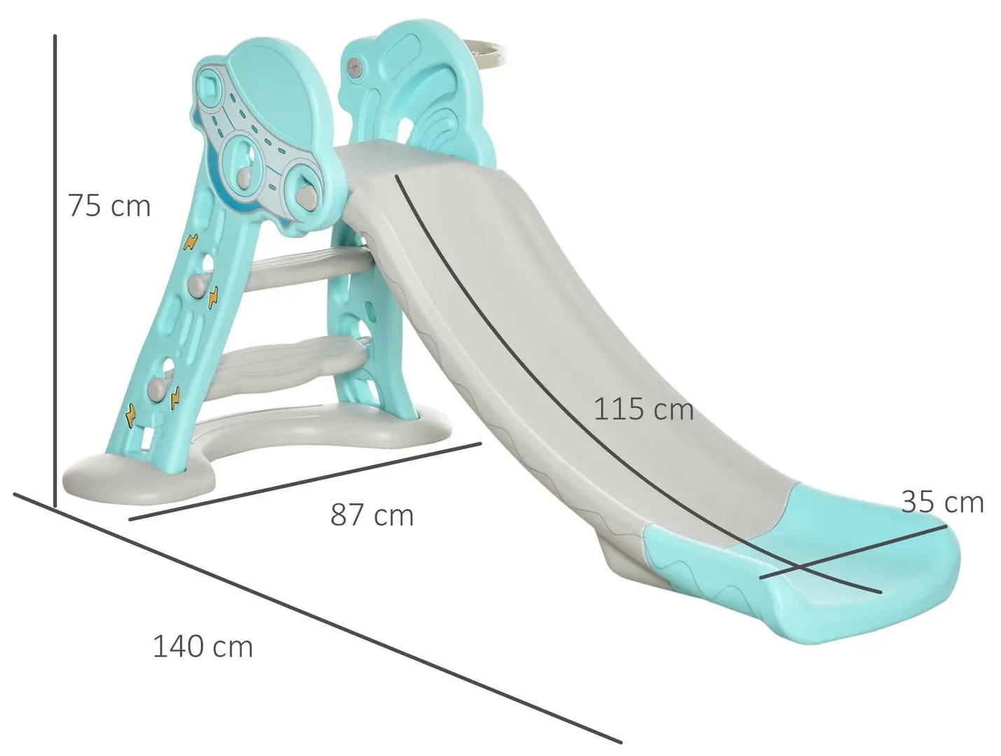 Детская горка складная Homcom 331-009V01 (Blue/Grey)