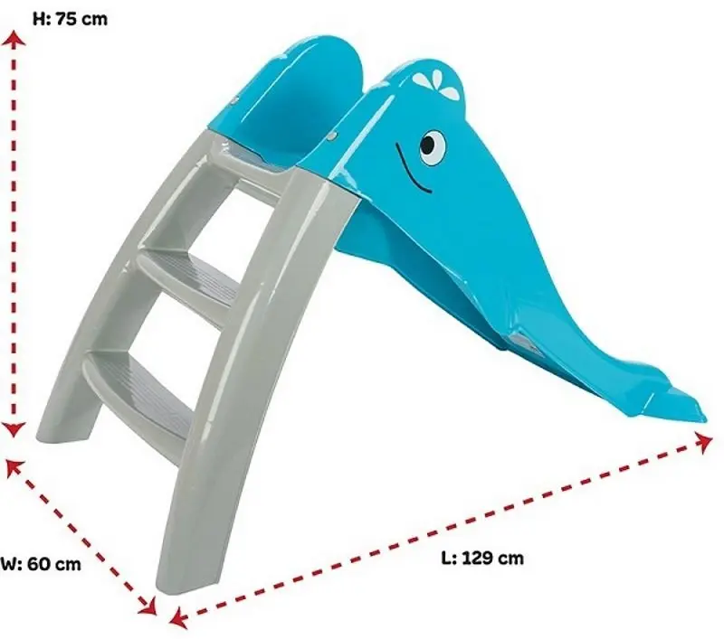 Tobogan pentru copii Pilsan Dolphin 06227 (Blue/Grey) - 3