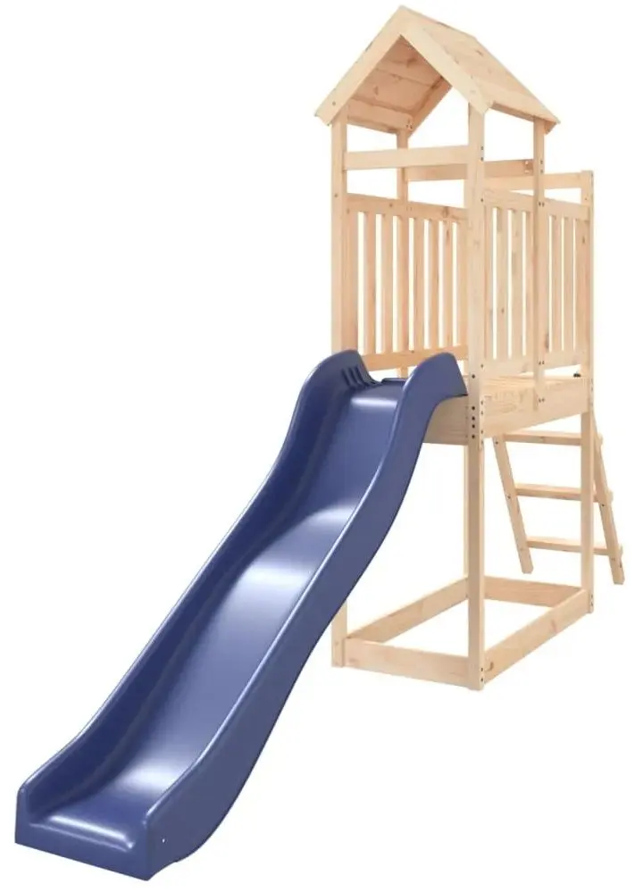 Tobogan pentru copii VidaXL 3155864 (Blue/Natural) - 2