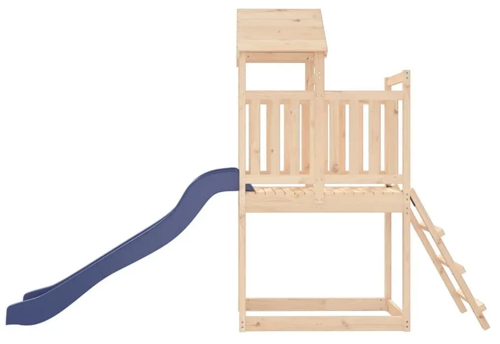 Tobogan pentru copii VidaXL 3155864 (Blue/Natural) - 4