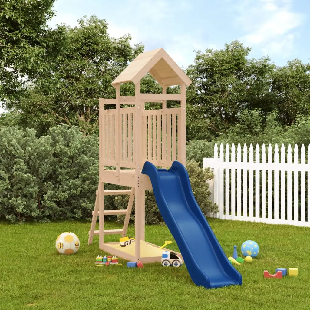 Tobogan pentru copii VidaXL 3155864 (Blue/Natural) - 8
