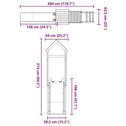 Tobogan pentru copii VidaXL 3155865 (Blue/Natural) Thumb
