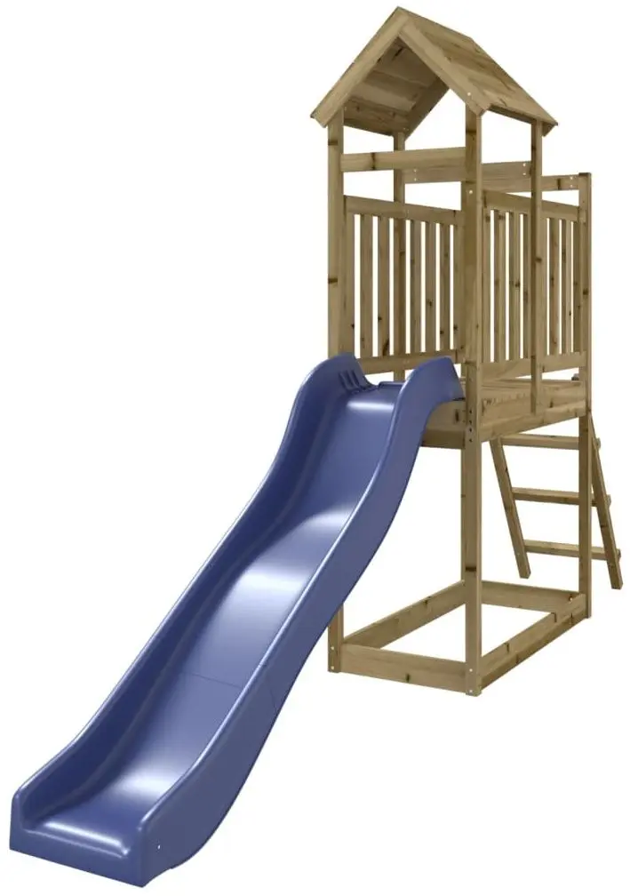 Tobogan pentru copii VidaXL 3155866 (Blue/Natural) - 2