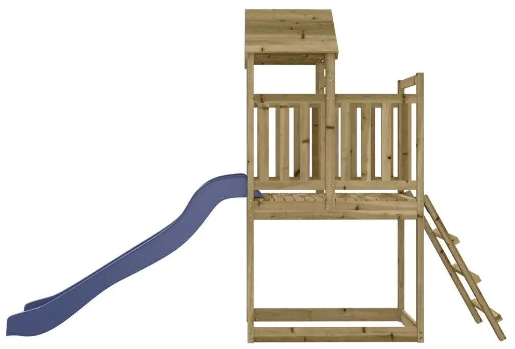 Tobogan pentru copii VidaXL 3155866 (Blue/Natural) - 5