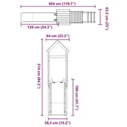 Tobogan pentru copii VidaXL 3155866 (Blue/Natural) Thumb