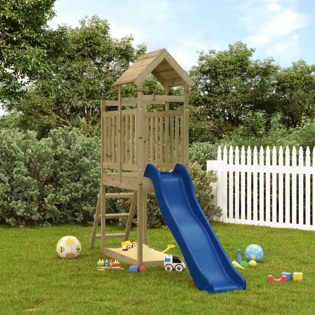 Tobogan pentru copii VidaXL 3155866 (Blue/Natural) - 8