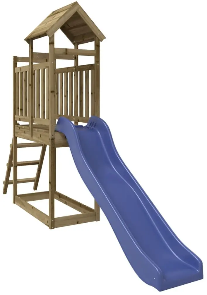 Tobogan pentru copii VidaXL 3155866 (Blue/Natural)