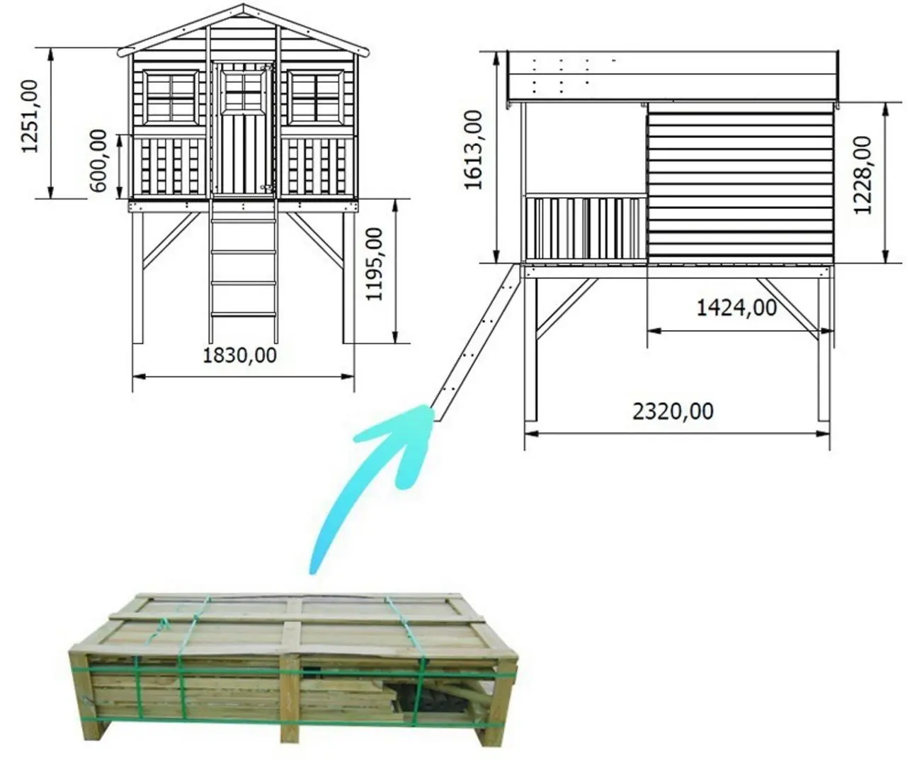 Complex de joaca 4iQ Gucio Dom000002 (Wood)