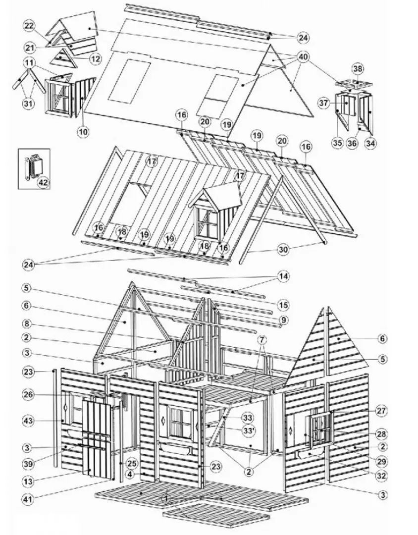 Casuta pentru joaca 4iQ Maria Dom000009 (Wood)