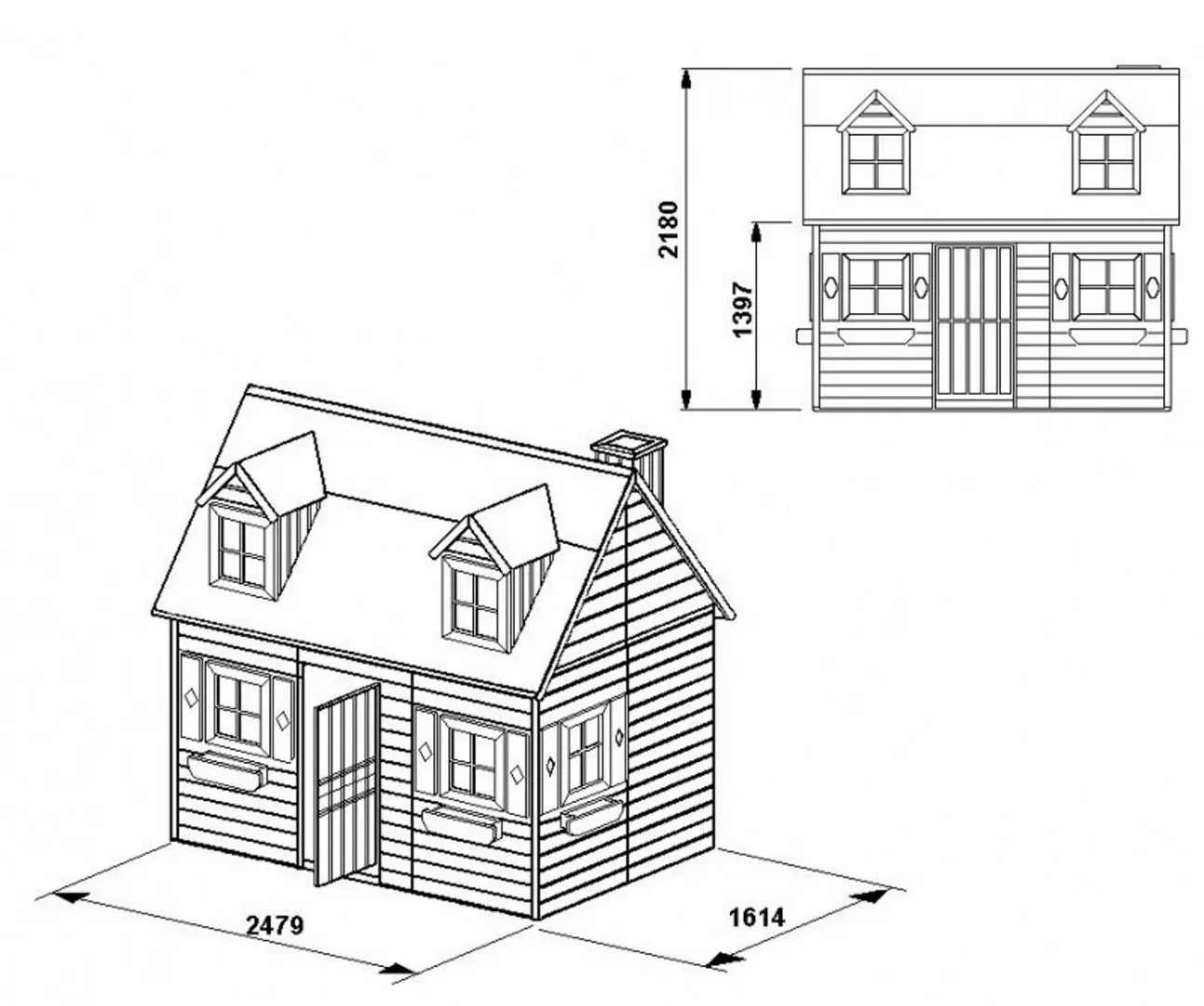 Casuta pentru joaca 4iQ Maria Dom000009 (Wood)