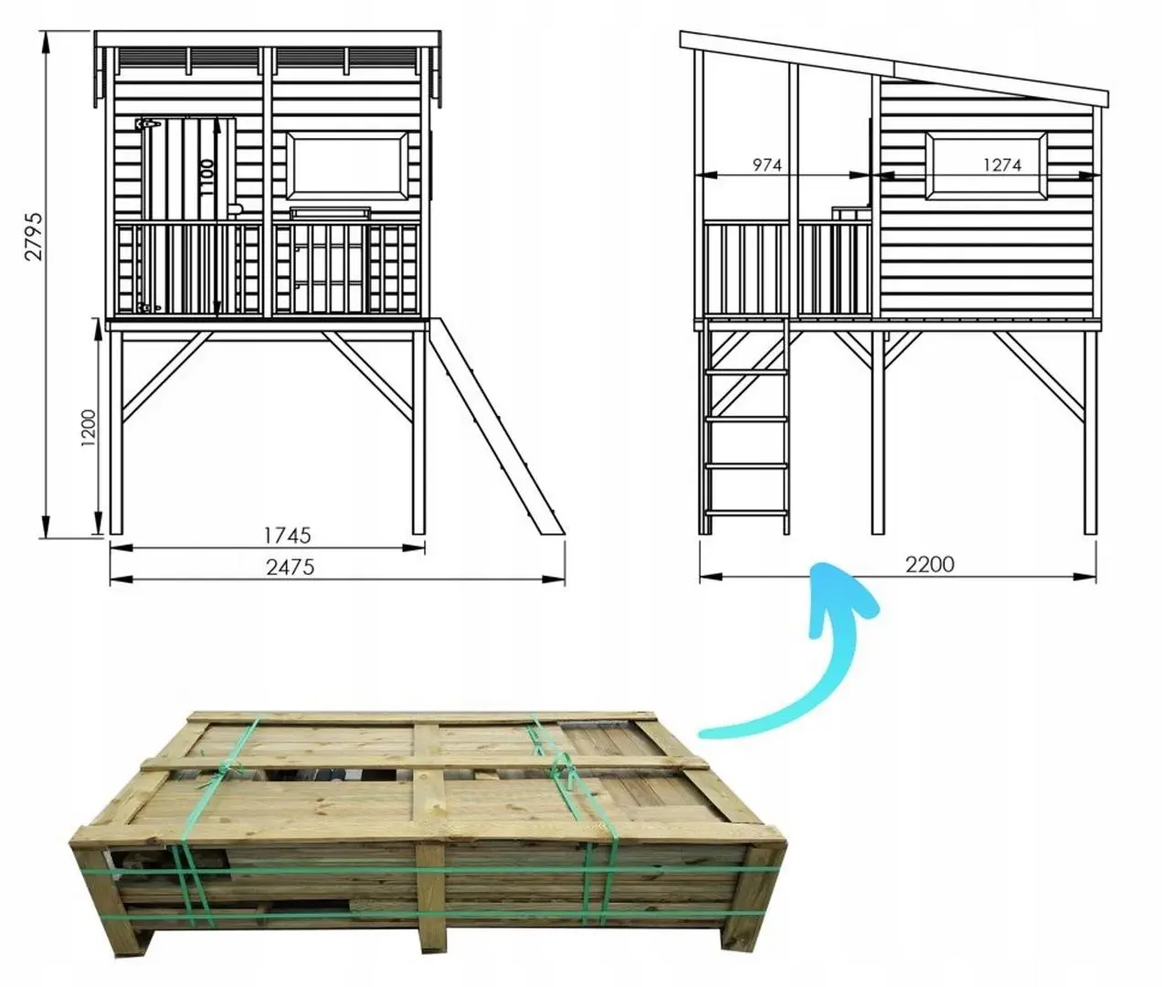 Complex pentru joaca 4iQ Robinson Dom000048 (Wood)