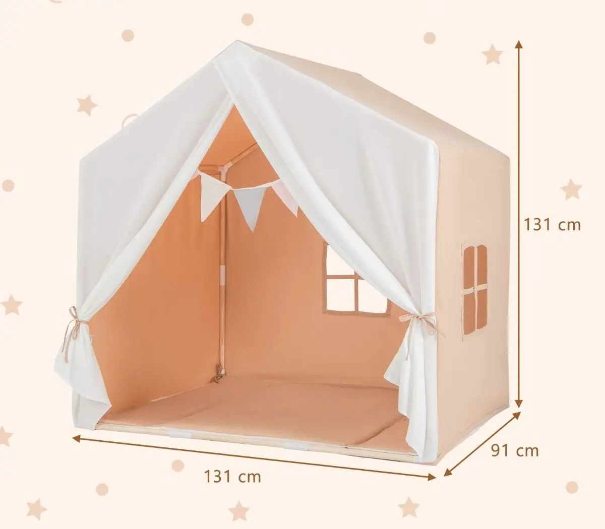 Casuta de joaca Costway TP10135BN (Beige/White)