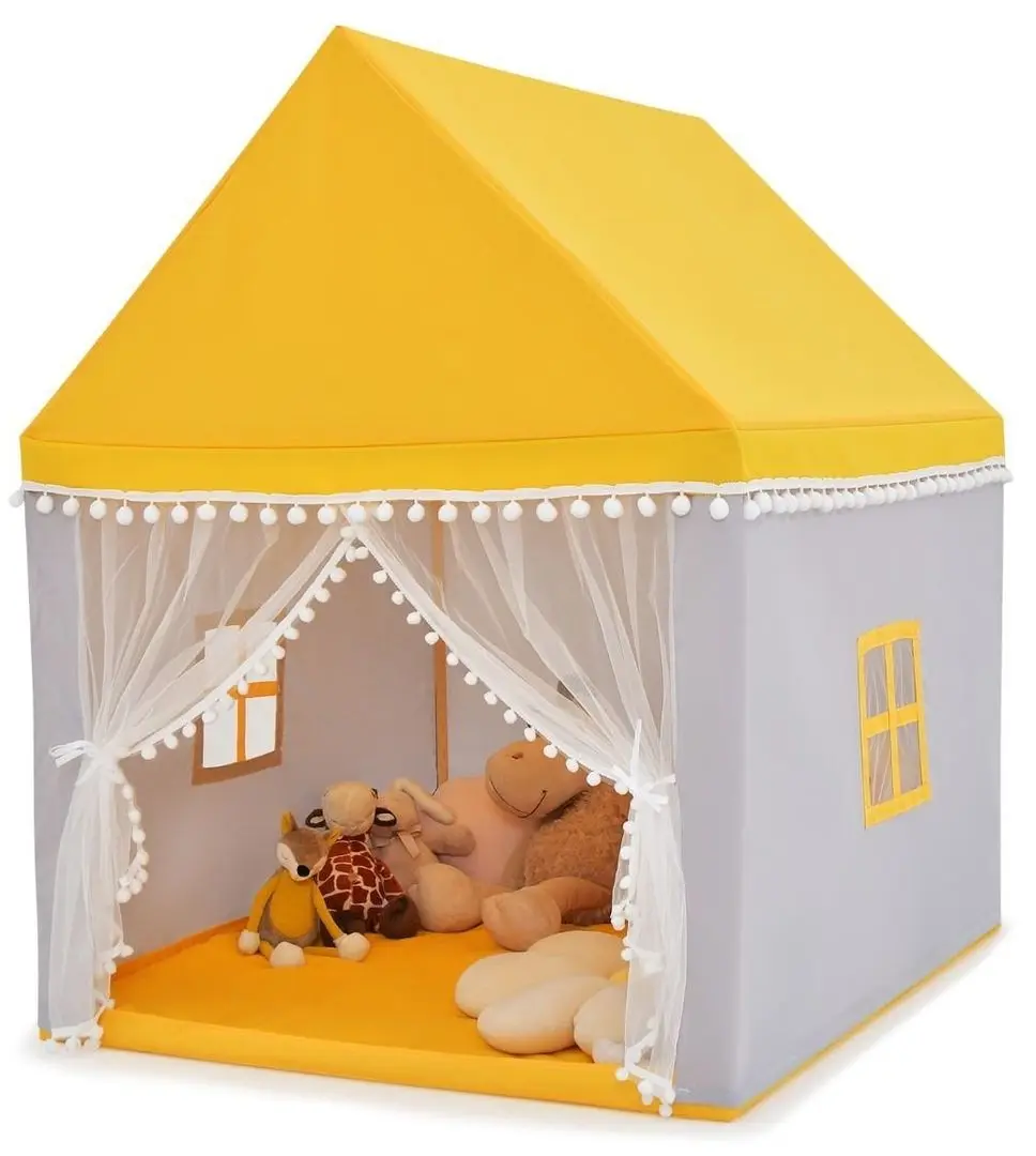 Cort pentru copii Costway HW67015YW (Yellow/Grey)