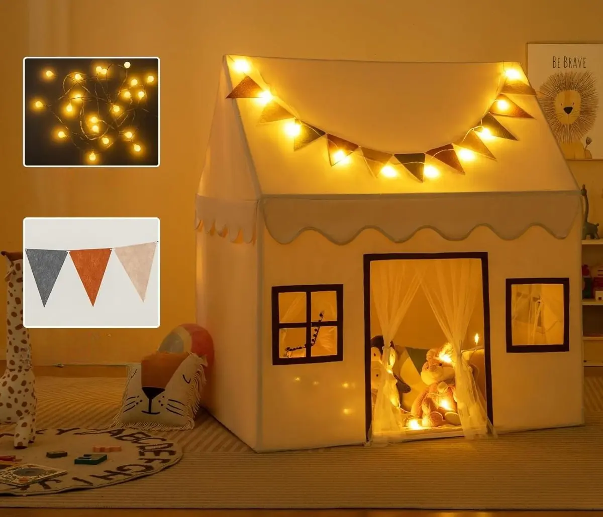 Cort pentru copii Costway TP10259BE (Beige)