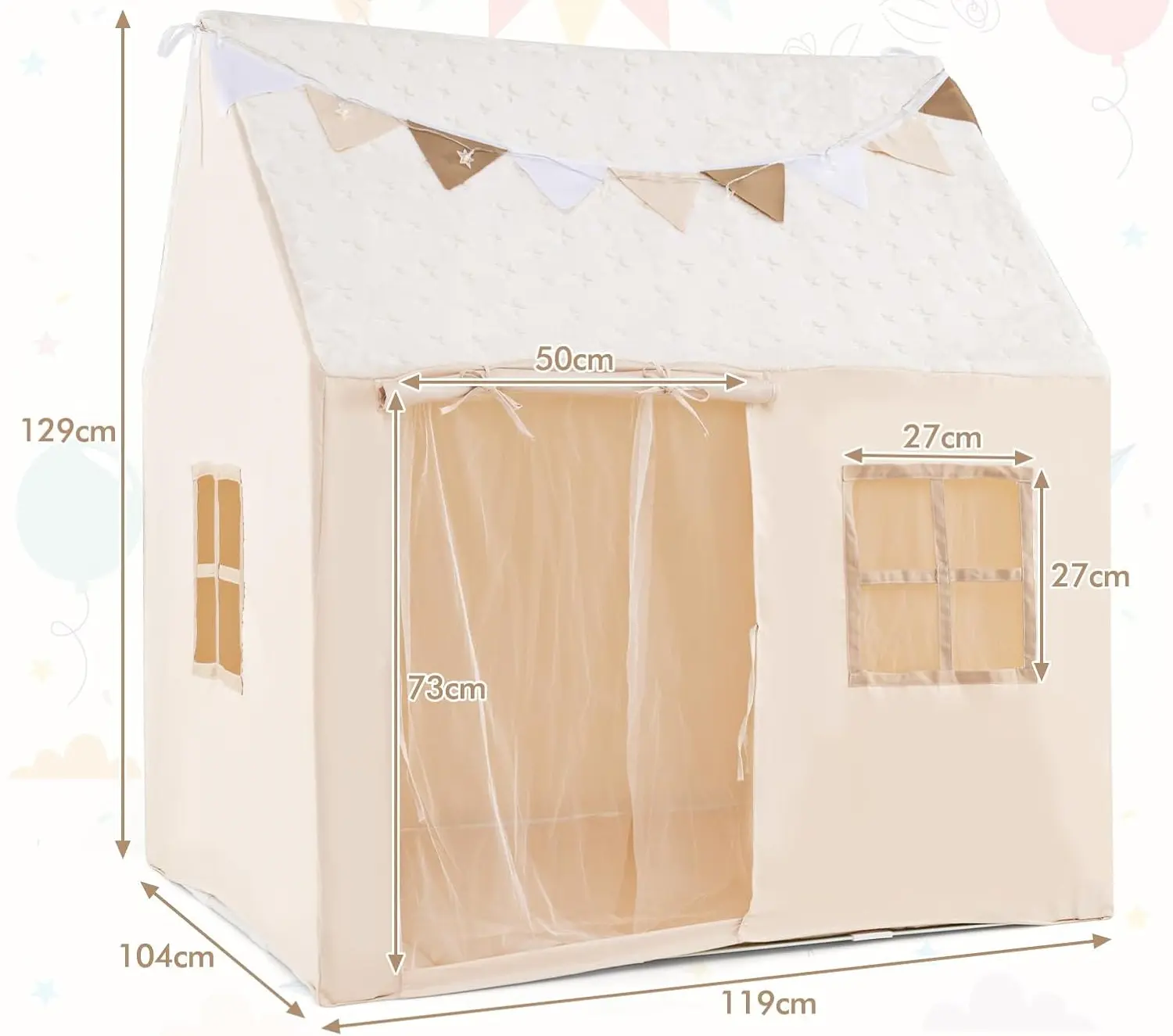 Cort pentru copii Costway TP10316BE (Beige)