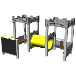 Игровой домик с туннелем DastimArt 514 (Grey/Yellow)