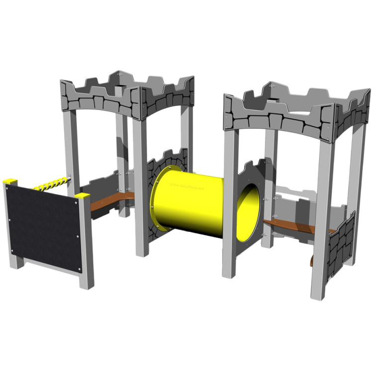 Casuta pentru joaca cu tunel SMYard 514 (Grey/Yellow)