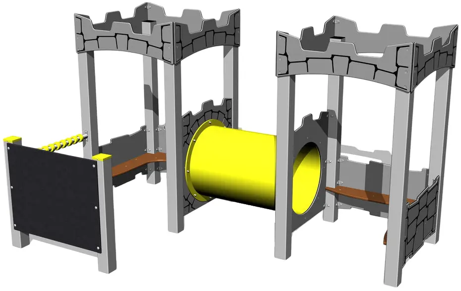 Игровой домик с туннелем DastimArt 514 (Grey/Yellow)