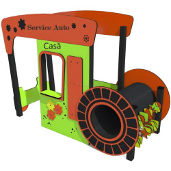 Casuta pentru joaca cu tunel DastimArt 519 (Green/Orange)