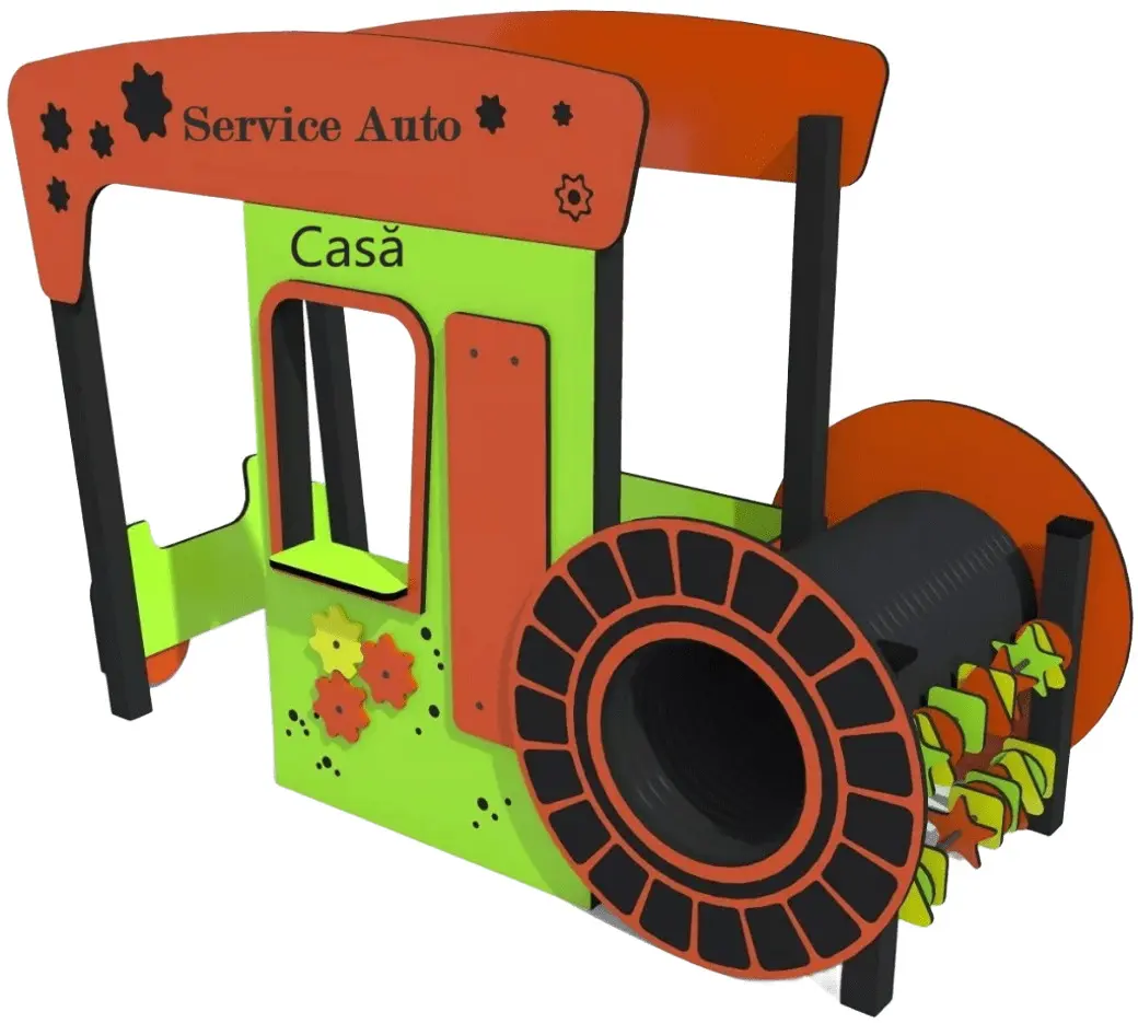 Игровой домик с туннелем DastimArt 519 (Green/Orange)