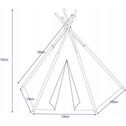 Cort pentru copii Enero Tipi Wigwam (Indian) Thumb