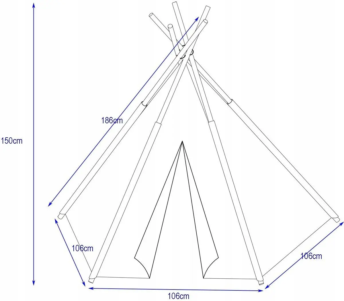 Cort pentru copii Enero Tipi Wigwam (Indian) - 6