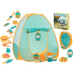 Cort pentru copii + set camping Ikonka B39017866 (Turquoise/Orange) Thumb