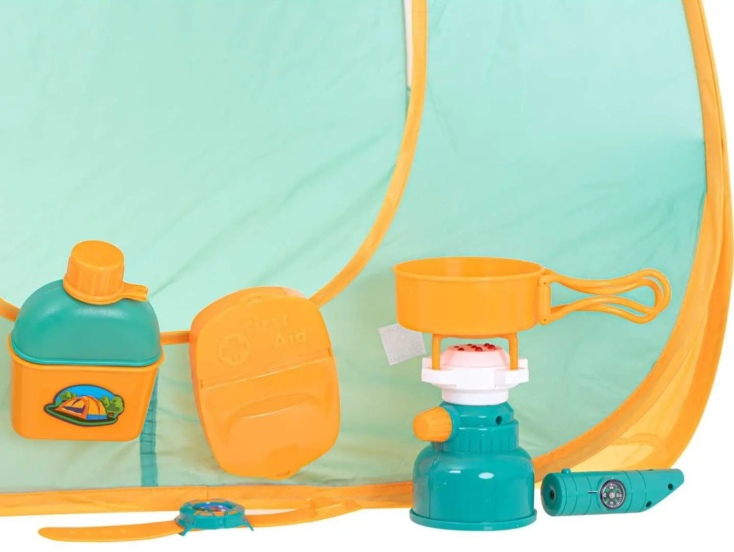 Cort pentru copii + set camping Ikonka B39017866 (Turquoise/Orange) - 5