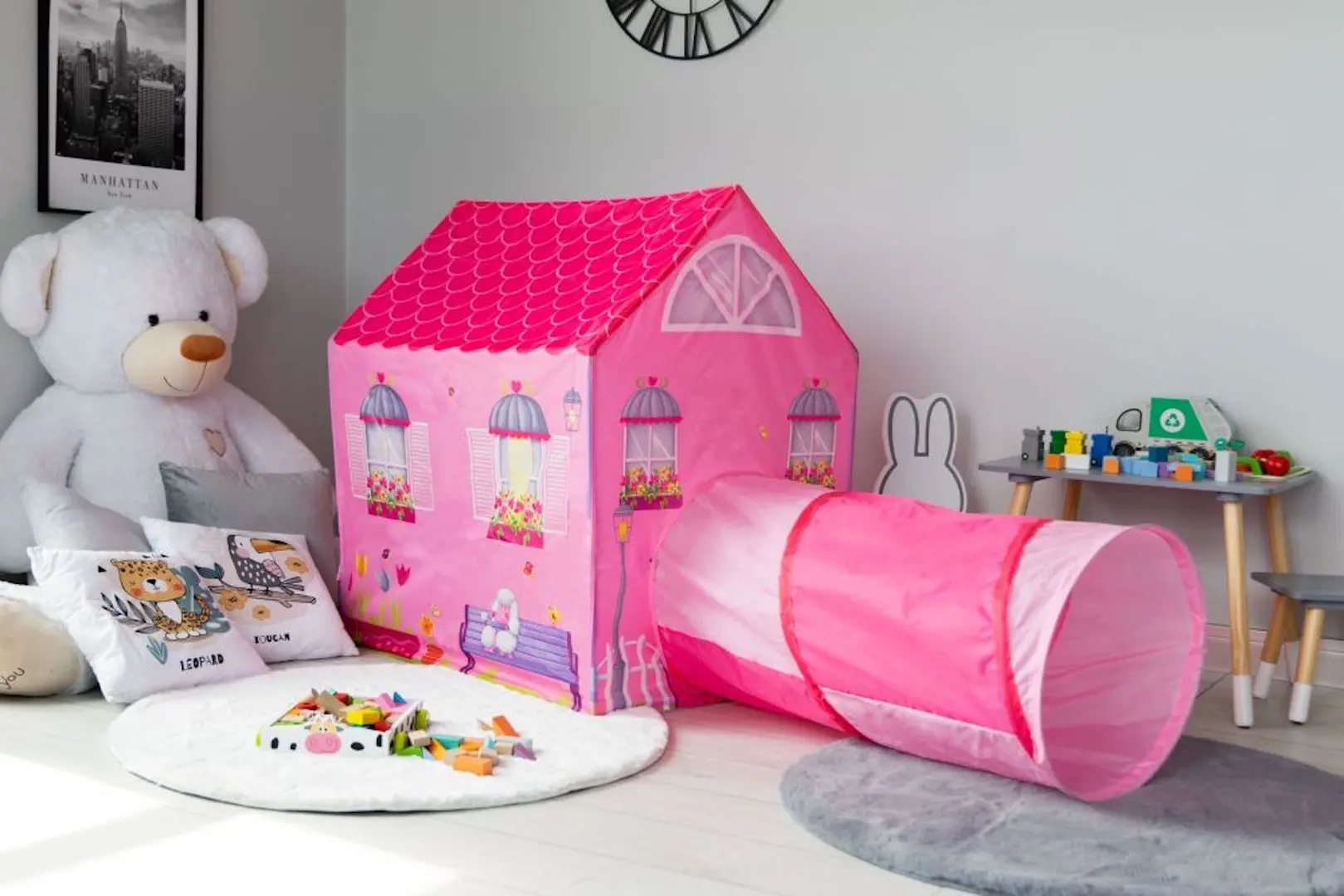 Палатка детская с туннелем iPlay 8326 (Pink) - 9