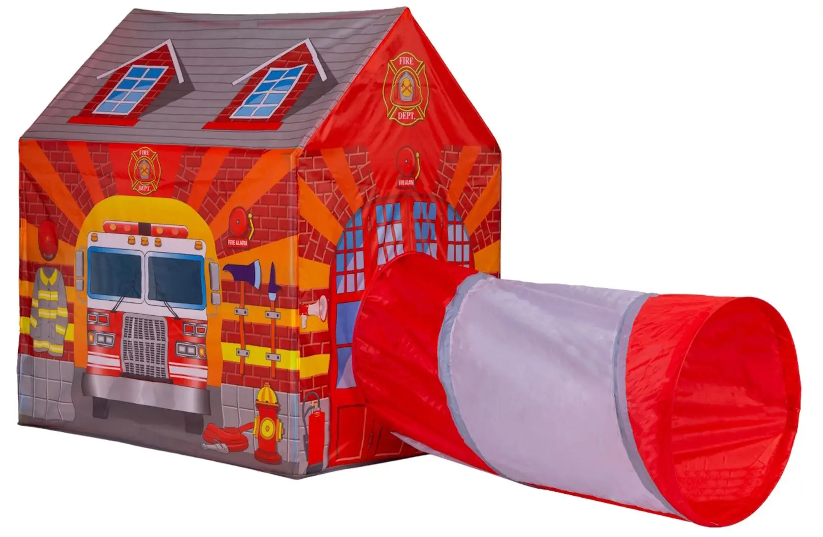 Палатка детская с туннелем iPlay Fireman's 8322 (Red/Purple)